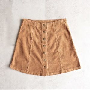 ShopHearts corduroy a-line button up skirt